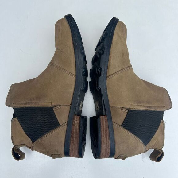 Sorel Emelie Chelsea Ankle Boots Waterproof Brown Suede Leather Womens Size 7 - Picture 10 of 10